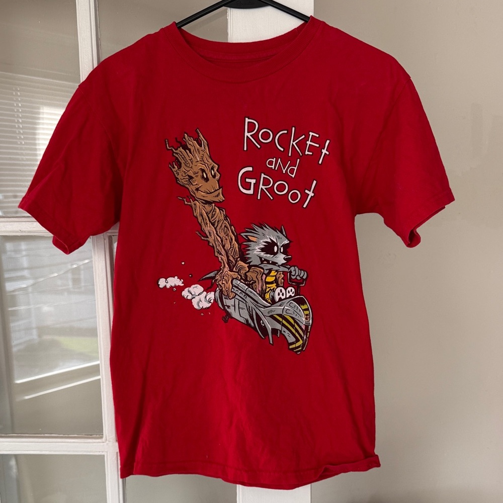 Marvel Red Rocket and Groot Short Sleeve Tee